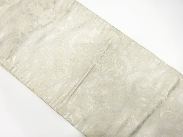 JAPANESE KIMONO / ANTIQUE FUKURO OBI / SILK / WOVEN FLORAL SARASA